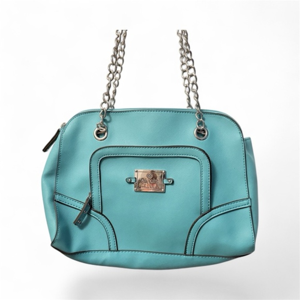 NWOT Nicole Miller Teal Purse Chain Shoulder Strap. CHIC!